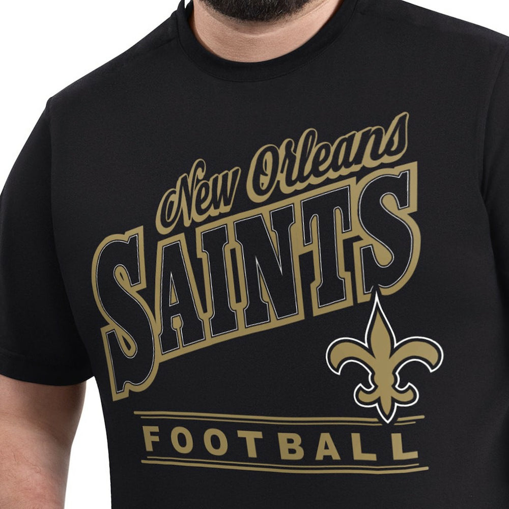 New Orleans Saints G-III Sports by Carl Banks Adaptive Headliner Graphic T-Shirt - Black sale