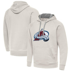Colorado Avalanche Antigua Big Logo Victory Pullover Hoodie Cream