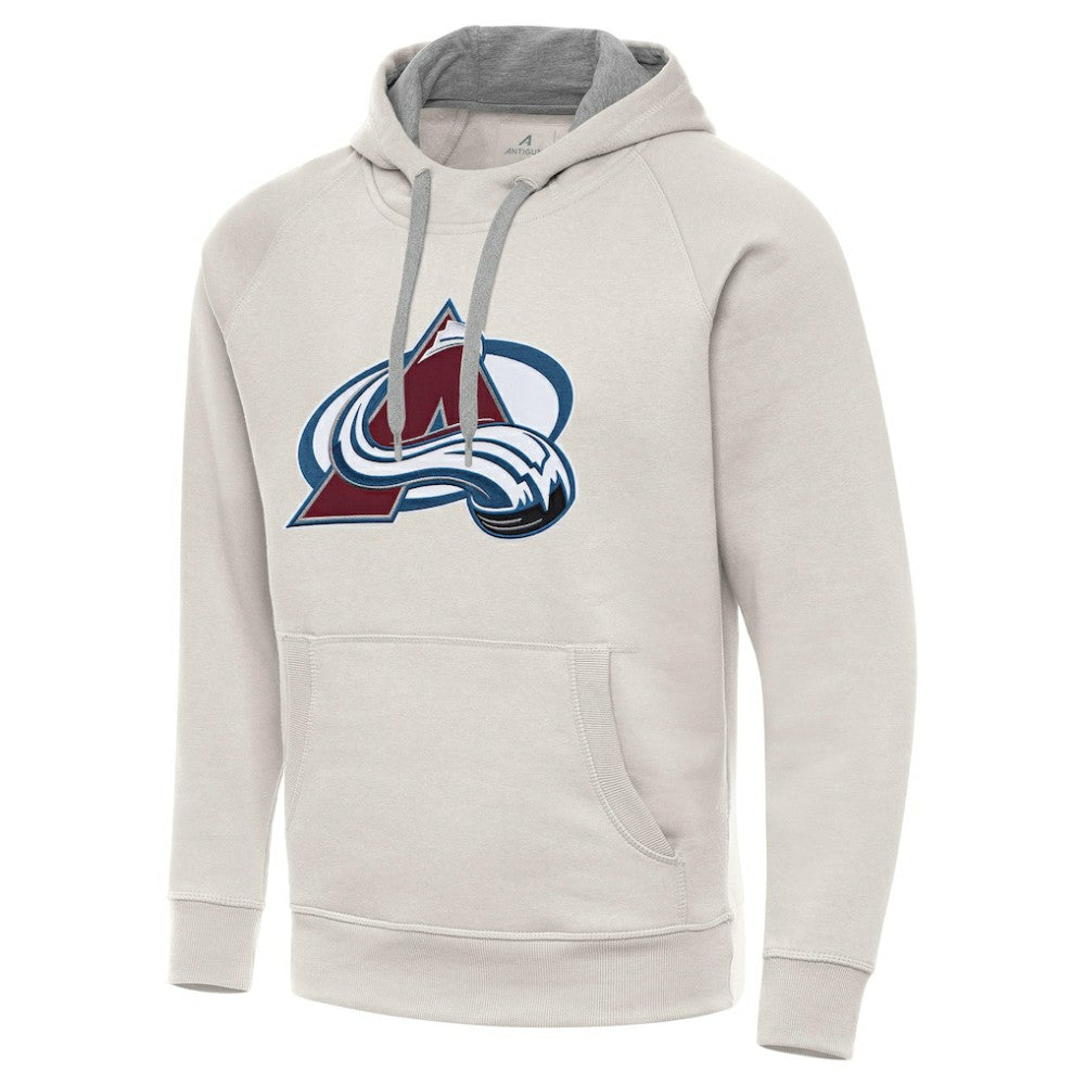 Colorado Avalanche Antigua Big Logo Victory Pullover Hoodie Cream