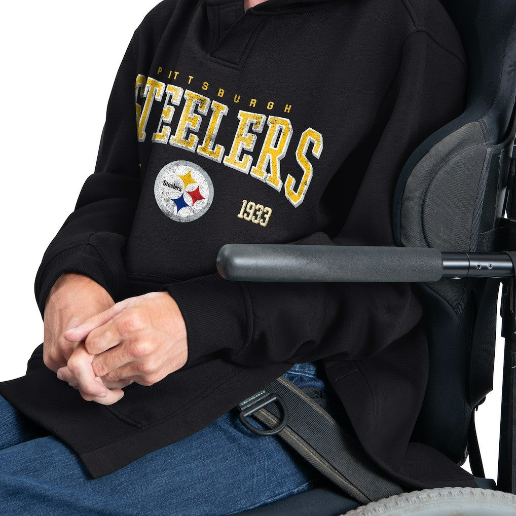 Pittsburgh Steelers G-III Sports by Carl Banks Adaptive Team Spirit Graphic Fleece Pullover Hoodie - Black online