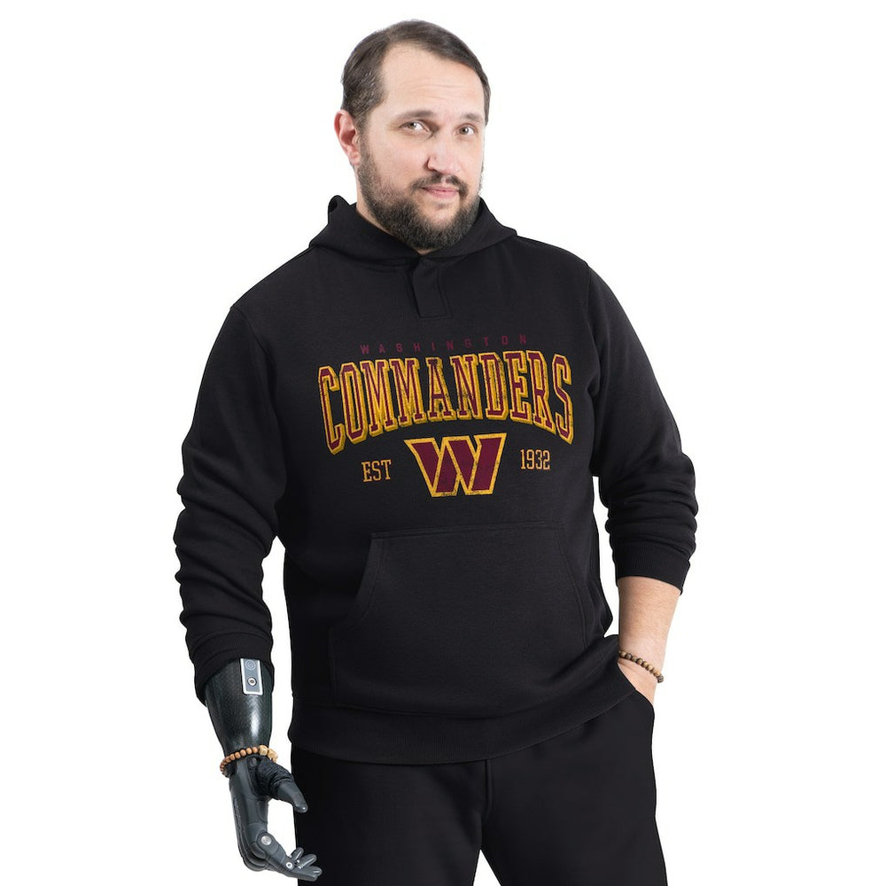Washington Commanders G-III Sports by Carl Banks Adaptive Team Spirit Graphic Fleece Pullover Hoodie - Black cheap