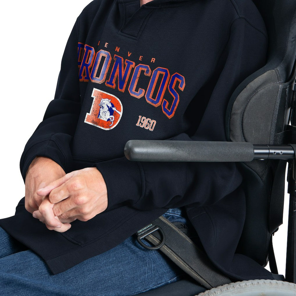 Denver Broncos G-III Sports by Carl Banks Adaptive Team Spirit Graphic Fleece Pullover Hoodie - Navy sale
