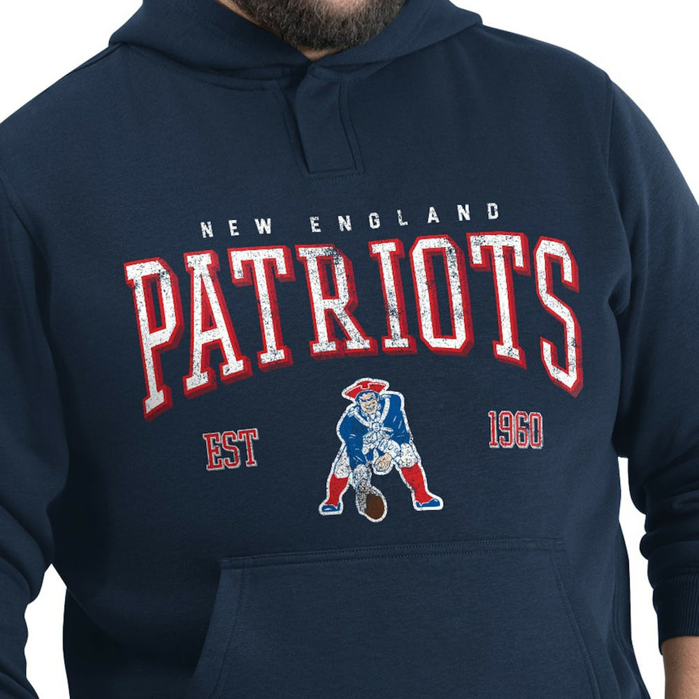 New England Patriots G-III Sports by Carl Banks Adaptive Team Spirit Graphic Fleece Pullover Hoodie - Navy on sale