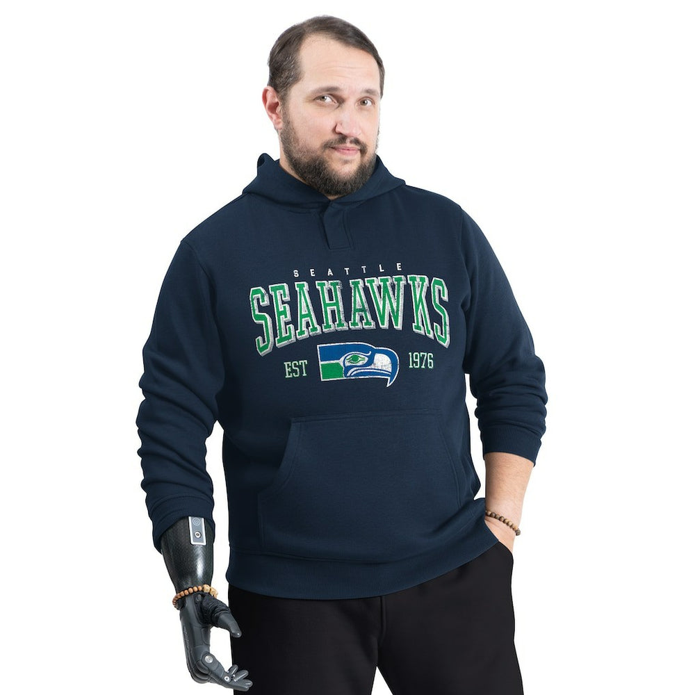 Seattle Seahawks G-III Sports by Carl Banks Adaptive Team Spirit Graphic Fleece Pullover Hoodie - College Navy outlet