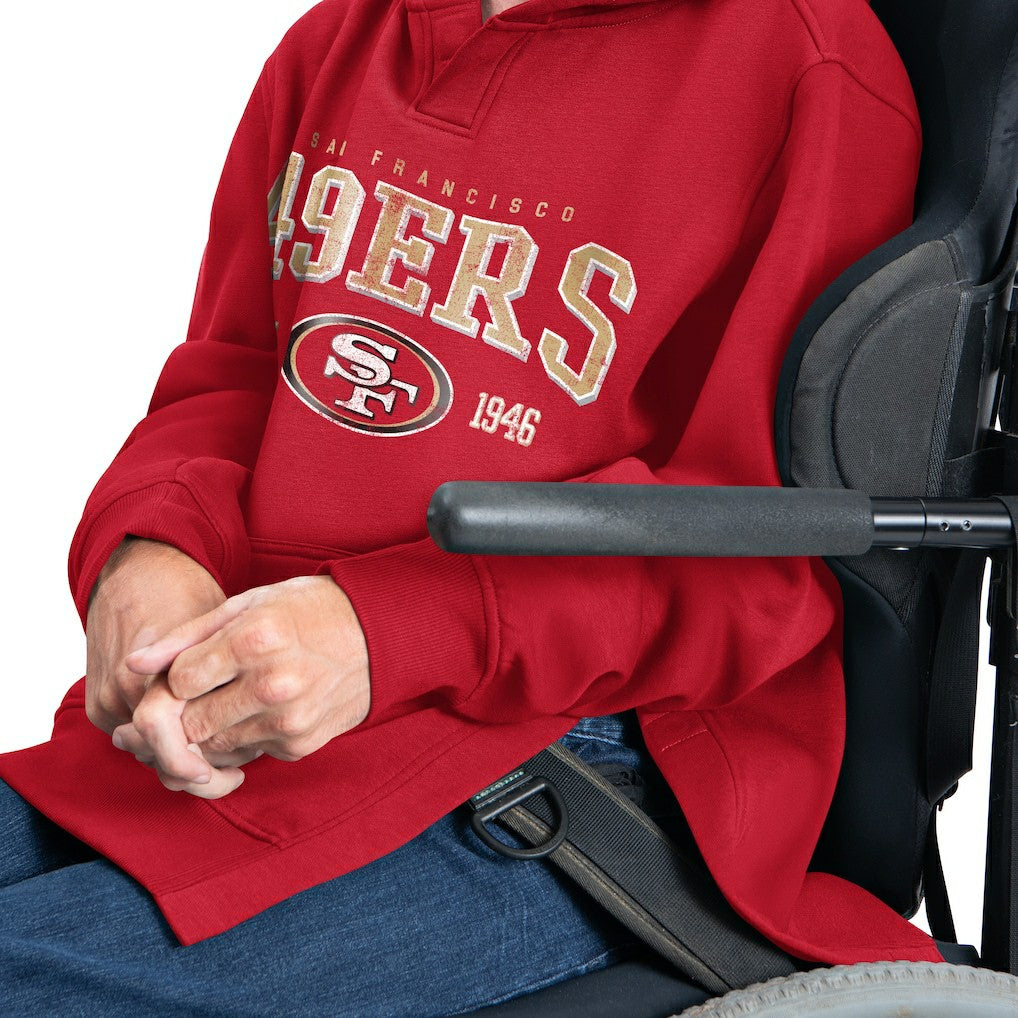 San Francisco 49ers G-III Sports by Carl Banks Adaptive Team Spirit Graphic Fleece Pullover Hoodie - Scarlet cheap
