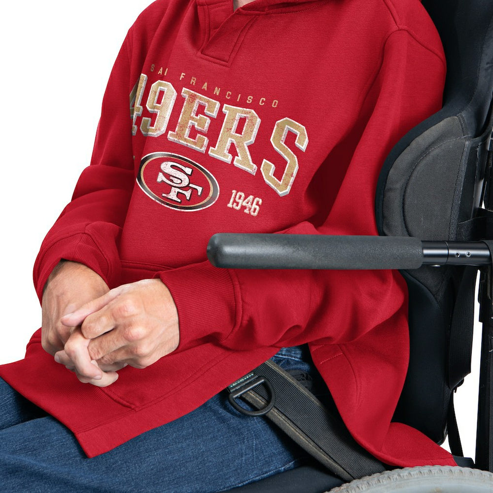 San Francisco 49ers G-III Sports by Carl Banks Adaptive Team Spirit Graphic Fleece Pullover Hoodie - Scarlet cheap