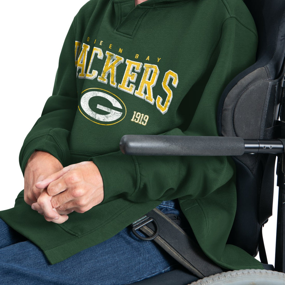 Green Bay Packers G-III Sports by Carl Banks Adaptive Team Spirit Graphic Fleece Pullover Hoodie - Green for sale