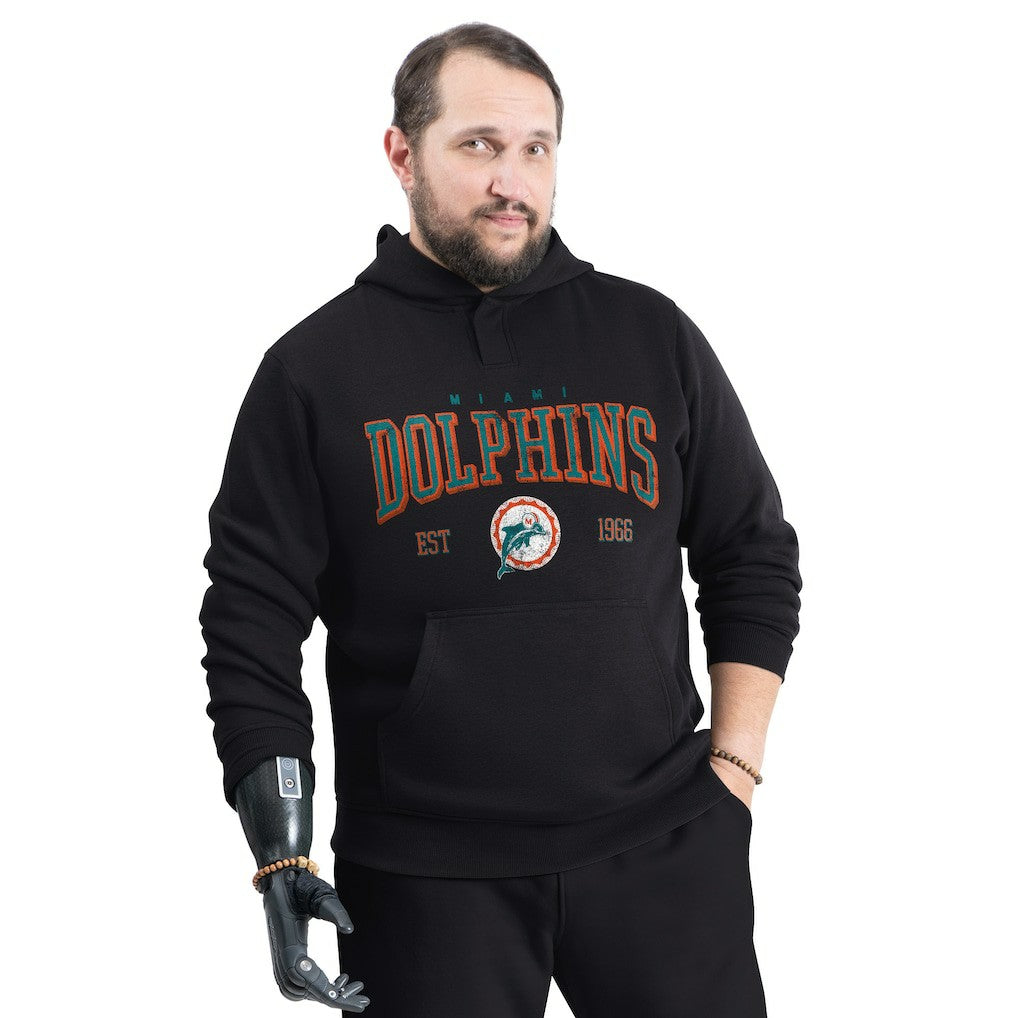 Miami Dolphins G-III Sports by Carl Banks Adaptive Team Spirit Graphic Fleece Pullover Hoodie - Black discount
