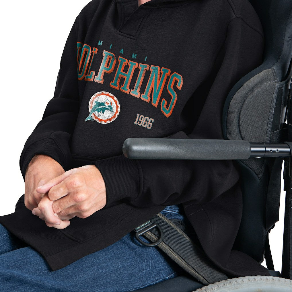 Miami Dolphins G-III Sports by Carl Banks Adaptive Team Spirit Graphic Fleece Pullover Hoodie - Black discount