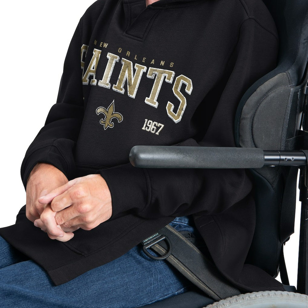 New Orleans Saints G-III Sports by Carl Banks Adaptive Team Spirit Graphic Fleece Pullover Hoodie - Black online