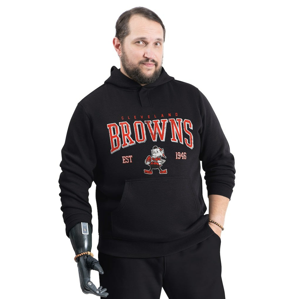 Cleveland Browns G-III Sports by Carl Banks Adaptive Team Spirit Graphic Fleece Pullover Hoodie - Black online