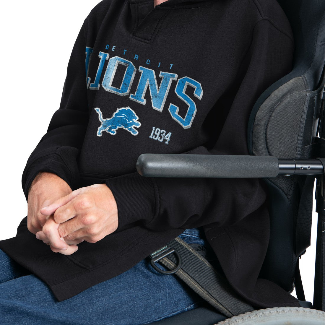 Detroit Lions G-III Sports by Carl Banks Adaptive Team Spirit Graphic Fleece Pullover Hoodie - Black on sale