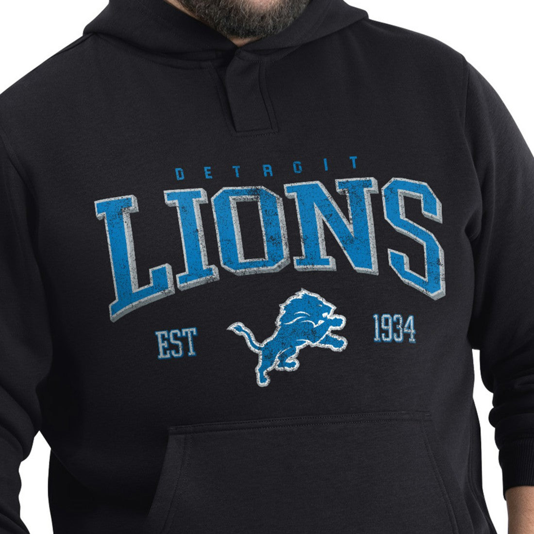 Detroit Lions G-III Sports by Carl Banks Adaptive Team Spirit Graphic Fleece Pullover Hoodie - Black on sale