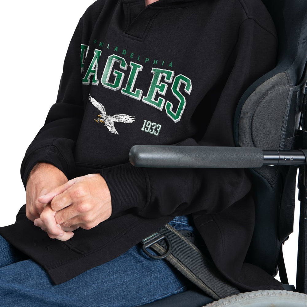 Philadelphia Eagles G-III Sports by Carl Banks Adaptive Team Spirit Graphic Fleece Pullover Hoodie - Black for sale