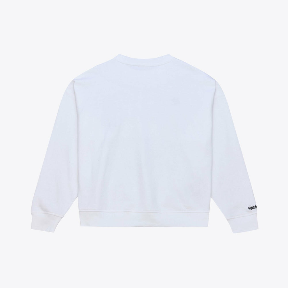 Los Angeles Lakers Women's Lightweight Block Letter Sweatshirt - White | Mitchell & Ness for sale