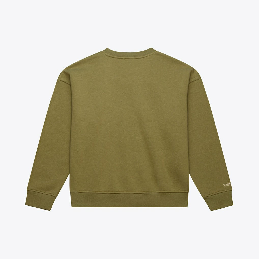 Boston Celtics Women's Lightweight Script Sweatshirt - Olive | Mitchell & Ness shop