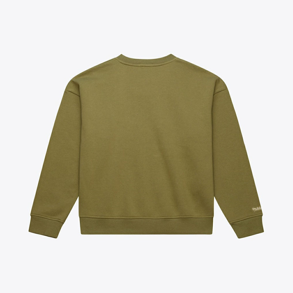 Boston Celtics Women's Lightweight Script Sweatshirt - Olive | Mitchell & Ness shop