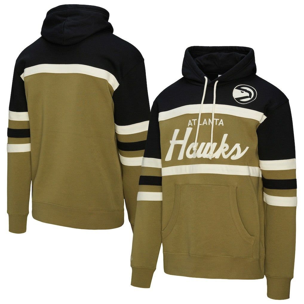 Atlanta Hawks Double Clutch Head Coach Hoodie - Olive/Black | Mitchell & Ness outlet