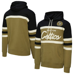 Boston Celtics Double Clutch Head Coach Hoodie - Olive | Mitchell & Ness online