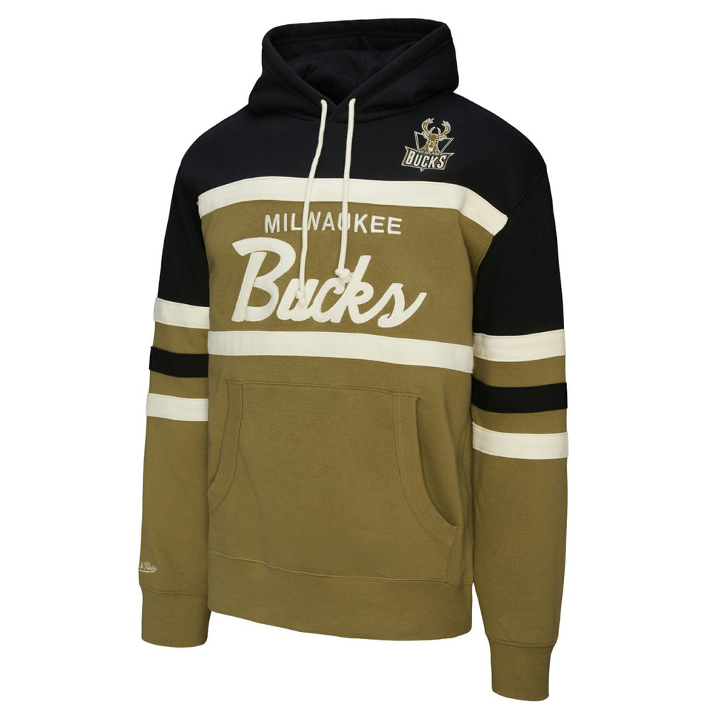 Milwaukee Bucks Double Clutch Head Coach Hoodie - Olive | Mitchell & Ness online