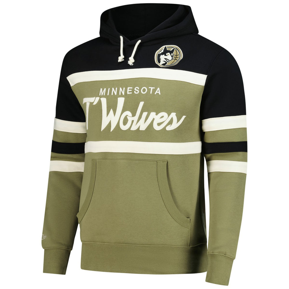 Minnesota Timberwolves Double Clutch Head Coach Hoodie - Olive/Black | Mitchell & Ness shop