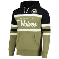 Minnesota Timberwolves Double Clutch Head Coach Hoodie - Olive/Black | Mitchell & Ness shop