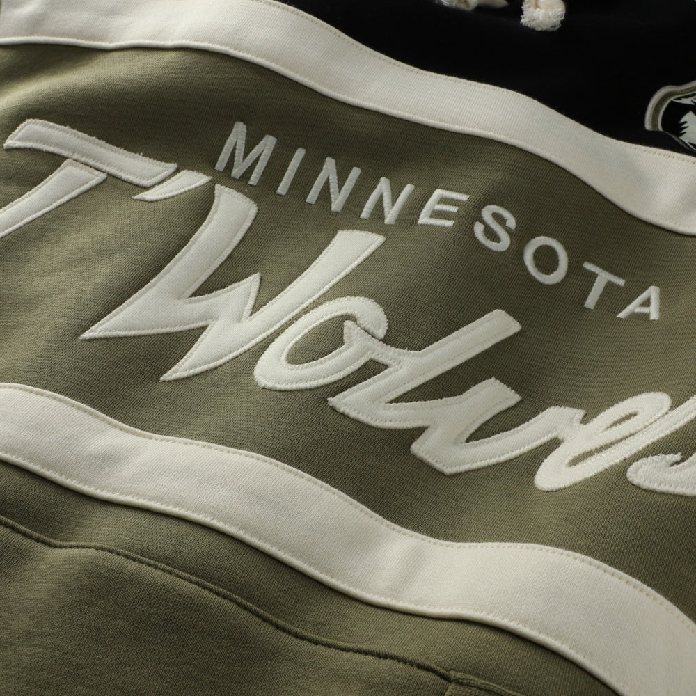 Minnesota Timberwolves Double Clutch Head Coach Hoodie - Olive/Black | Mitchell & Ness shop