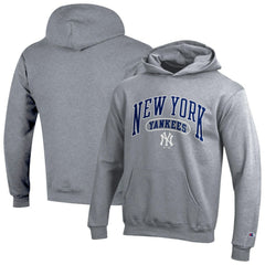 New York Yankees Champion Youth Powerblend Fleece Hoodie - Gray