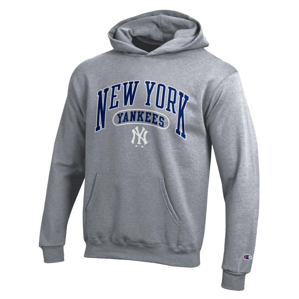 New York Yankees Champion Youth Powerblend Fleece Hoodie - Gray