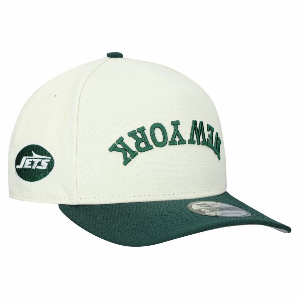 New York Jets New Era Upside Down 9FIFTY A-Frame Snapback Hat - Cream on sale