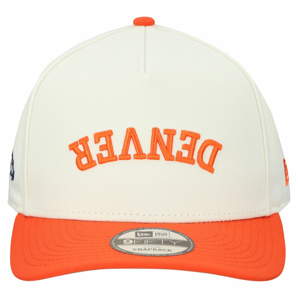 Denver Broncos New Era Upside Down 9FIFTY A-Frame Snapback Hat - Cream discount