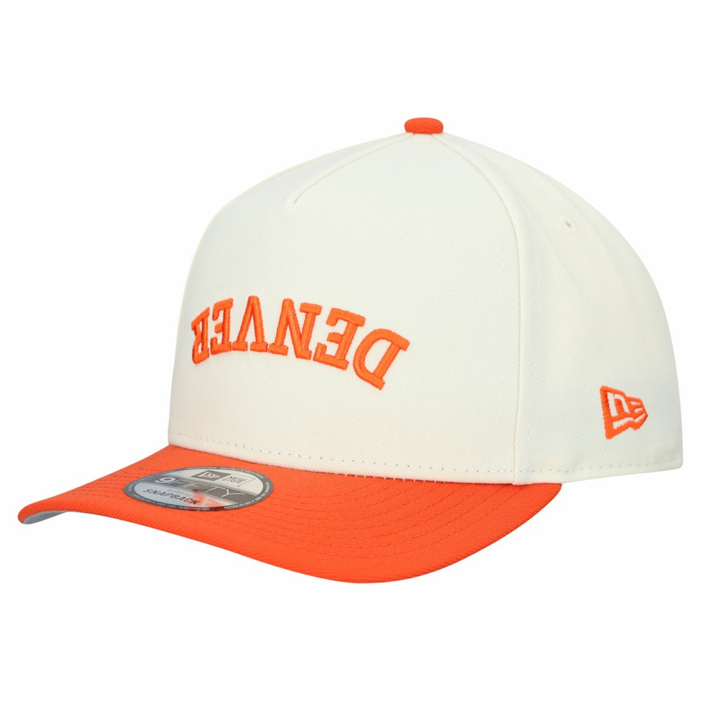 Denver Broncos New Era Upside Down 9FIFTY A-Frame Snapback Hat - Cream discount