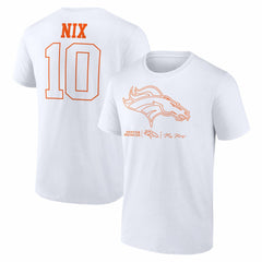 Bo Nix Denver Broncos Outline Player T-Shirt - White online