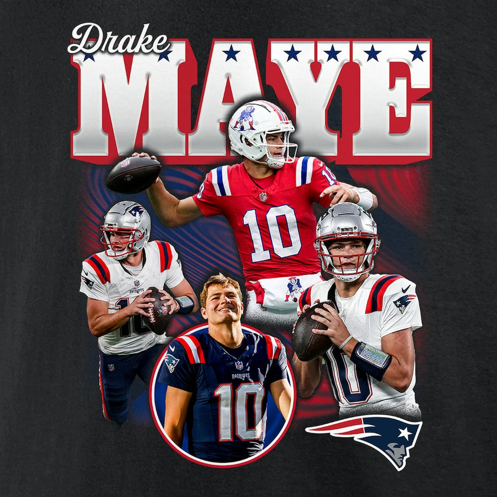 Drake Maye New England Patriots Notorious T-Shirt - Black on sale