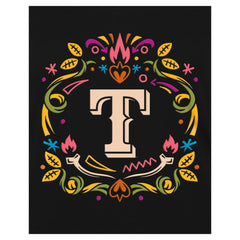 Texas Rangers Women's Día de los Muertos V-Neck T-Shirt - Black | New Era