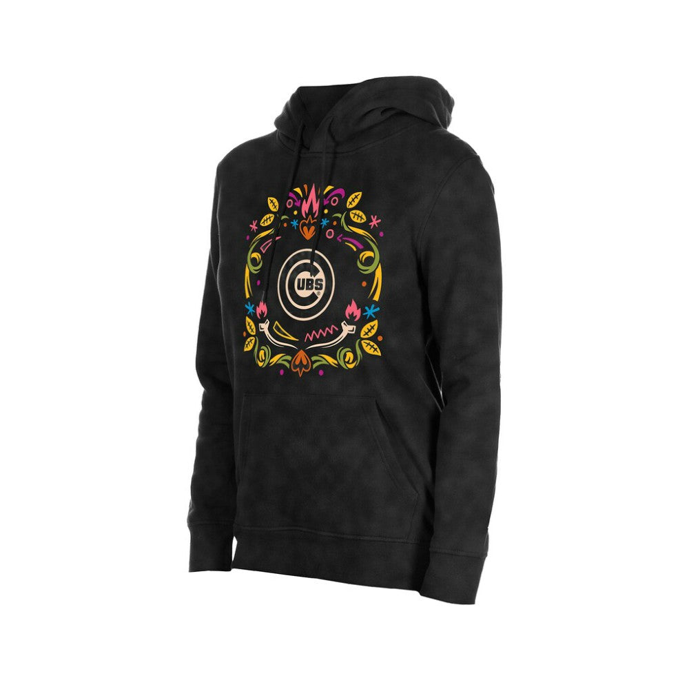 Chicago Cubs Women's Día de Muertos Mineral Wash Hoodie Sweatshirt - Black | New Era