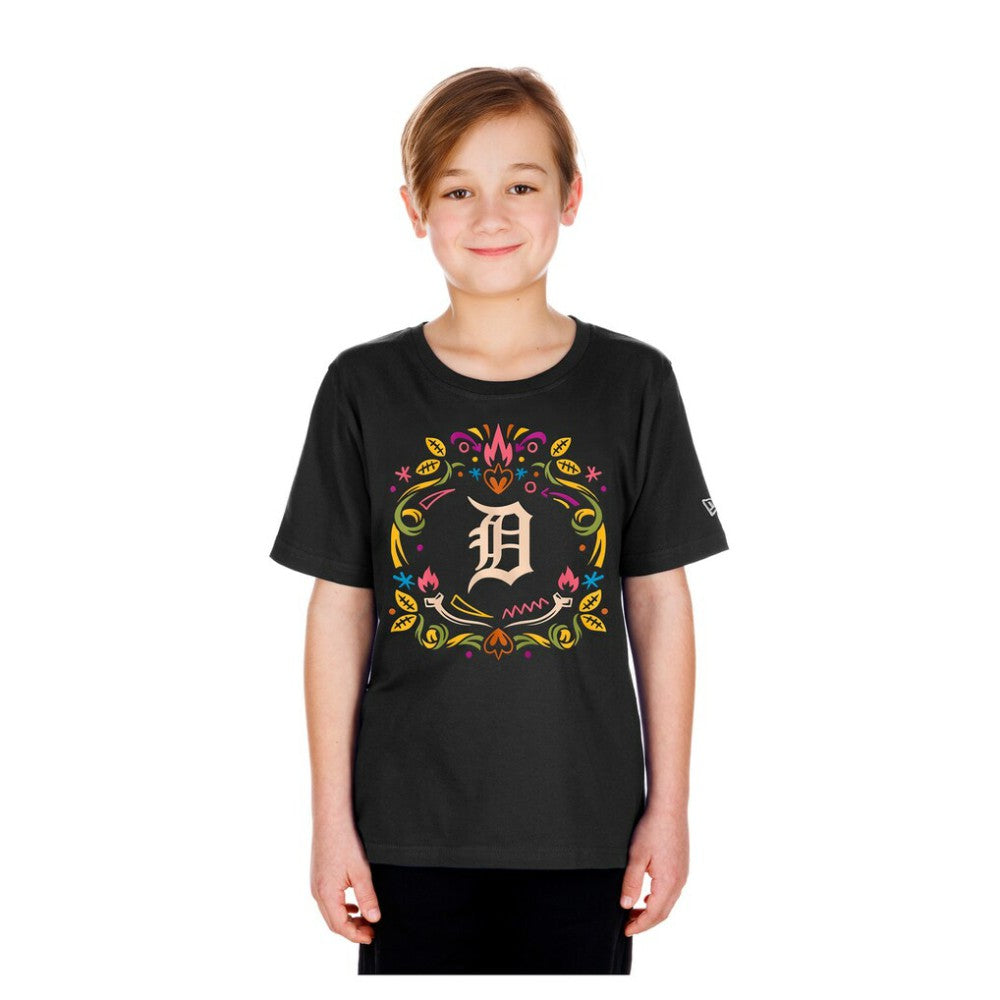 Detroit Tigers Youth Día de los Muertos T-Shirt - Black | New Era
