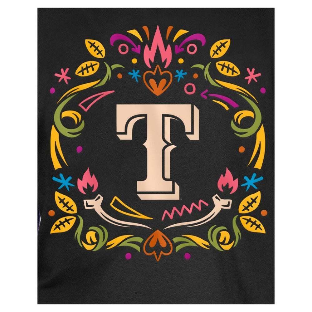 Texas Rangers Youth Día de los Muertos T-Shirt - Black | New Era