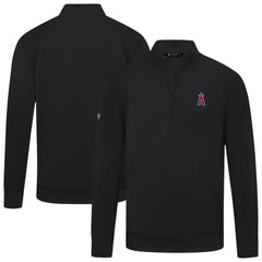 Los Angeles Angels Levelwear Upright Insignia Tri-Blend Quarter-Zip Pullover - Black