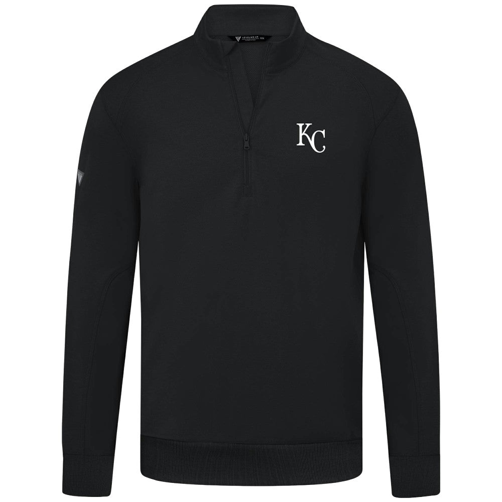 Kansas City Royals Levelwear Upright Insignia Tri-Blend Quarter-Zip Pullover - Black