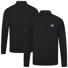 Toronto Blue Jays Levelwear Upright Insignia Tri-Blend Quarter-Zip Pullover - Black