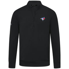 Toronto Blue Jays Levelwear Upright Insignia Tri-Blend Quarter-Zip Pullover - Black