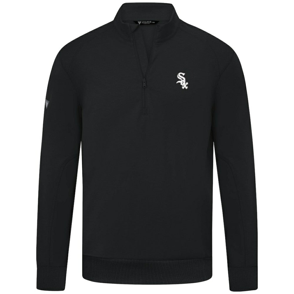 Chicago White Sox Levelwear Upright Insignia Tri-Blend Quarter-Zip Pullover - Black