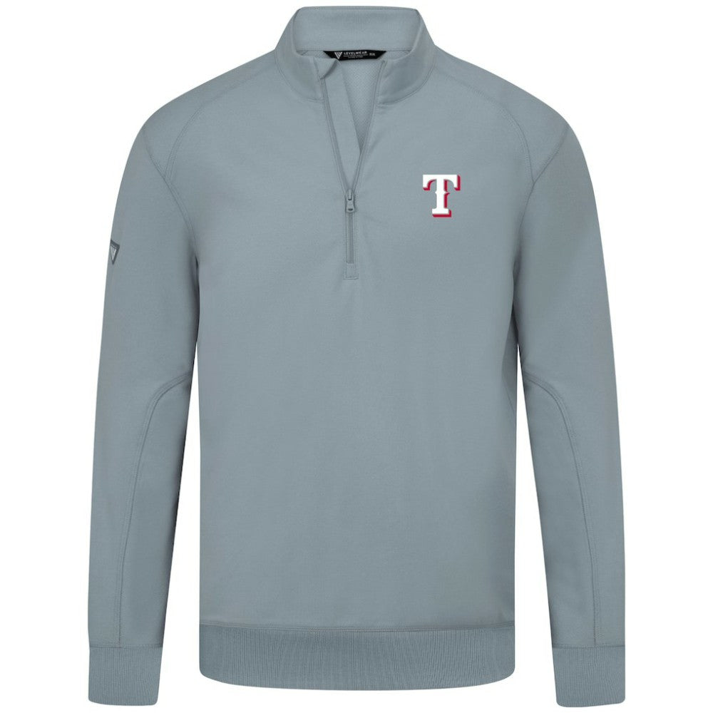 Texas Rangers Levelwear Upright Insignia Tri-Blend Quarter-Zip Pullover - Gray