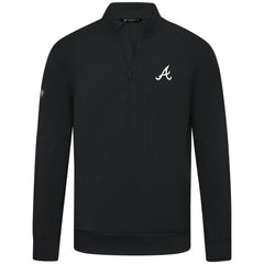 Atlanta Braves Levelwear Upright Insignia Tri-Blend Quarter-Zip Pullover - Black