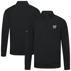 Washington Nationals Levelwear Upright Insignia Tri-Blend Quarter-Zip Pullover - Black