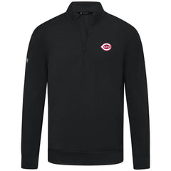 Cincinnati Reds Levelwear Upright Insignia Tri-Blend Quarter-Zip Pullover - Black