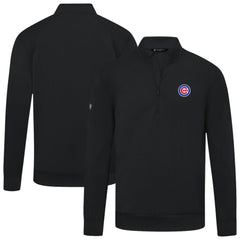 Chicago Cubs Levelwear Upright Insignia Tri-Blend Quarter-Zip Pullover - Black