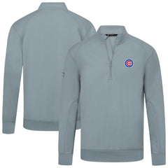 Chicago Cubs Levelwear Upright Insignia Tri-Blend Quarter-Zip Pullover - Gray