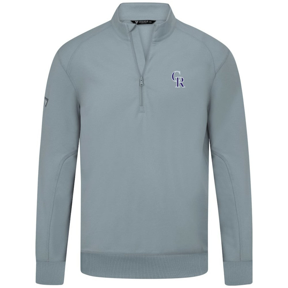 Colorado Rockies Levelwear Upright Insignia Tri-Blend Quarter-Zip Pullover - Gray